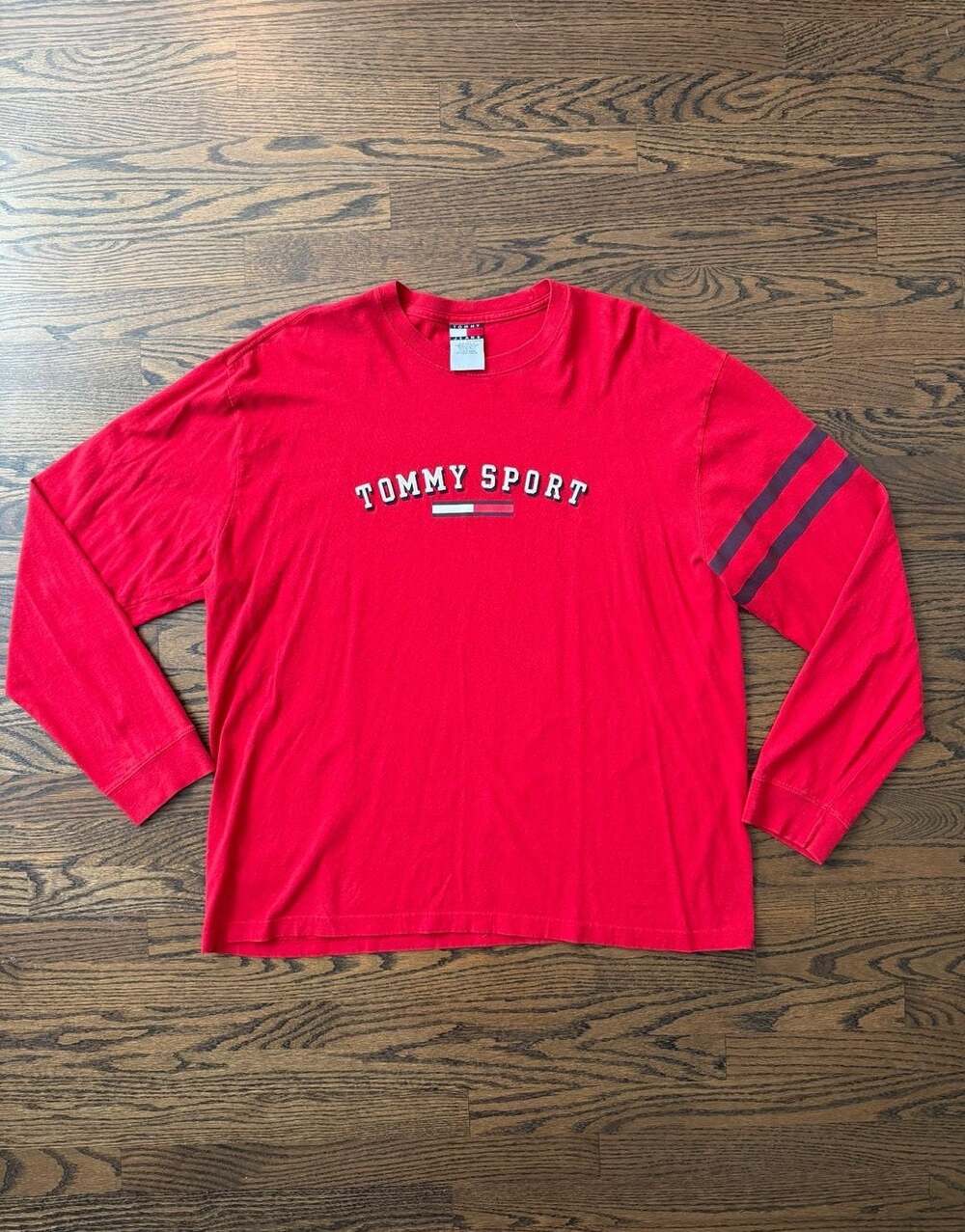 Vintage Tommy Jeans Tommy Sport Long Sleeve Red T-Shirt